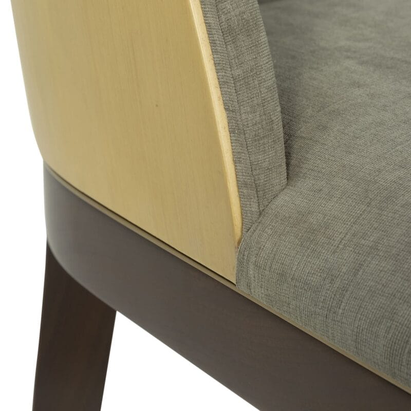 Wood Dining Chair with Layered Upholstered Backrest