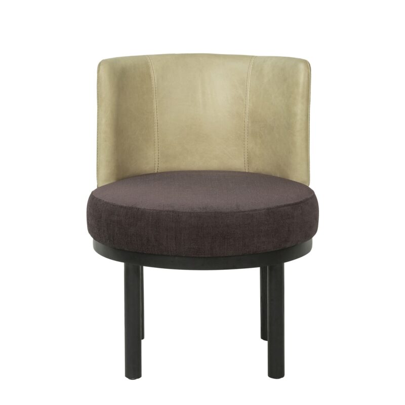 Wood Dining Chair with Rounded Base and Curved Back Panel