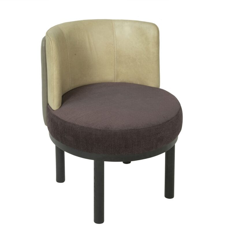 Wood Dining Chair with Rounded Base and Curved Back Panel