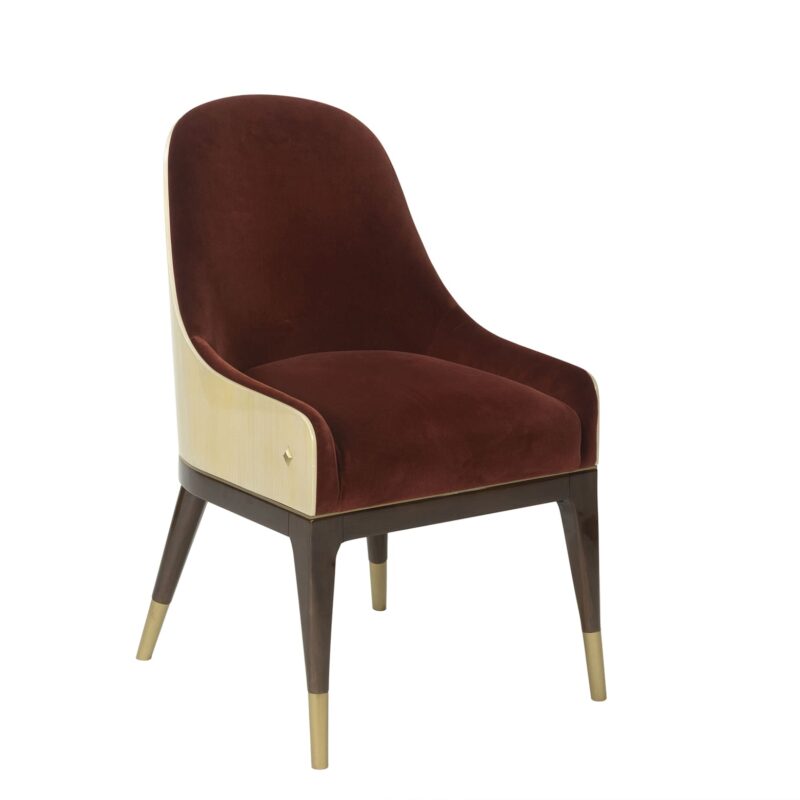 Wood Dining Chair with Tapered Back Curve