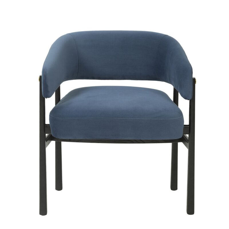 Wood Frame Dining Chair with Wrapped Curved Backrest