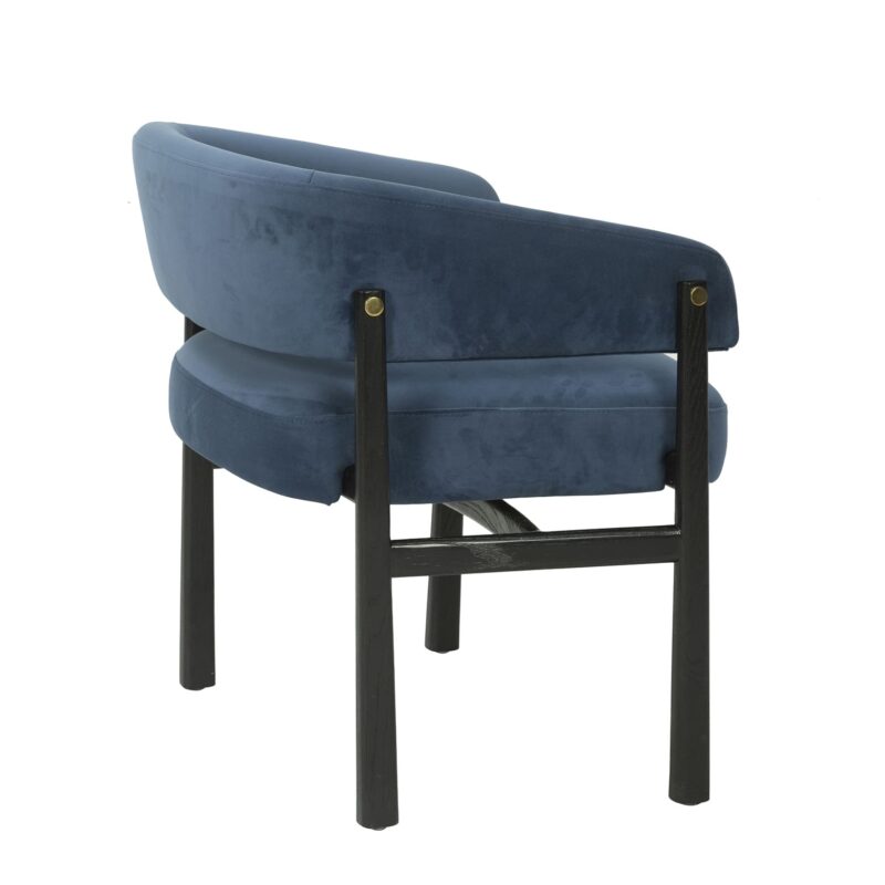 Wood Frame Dining Chair with Wrapped Curved Backrest