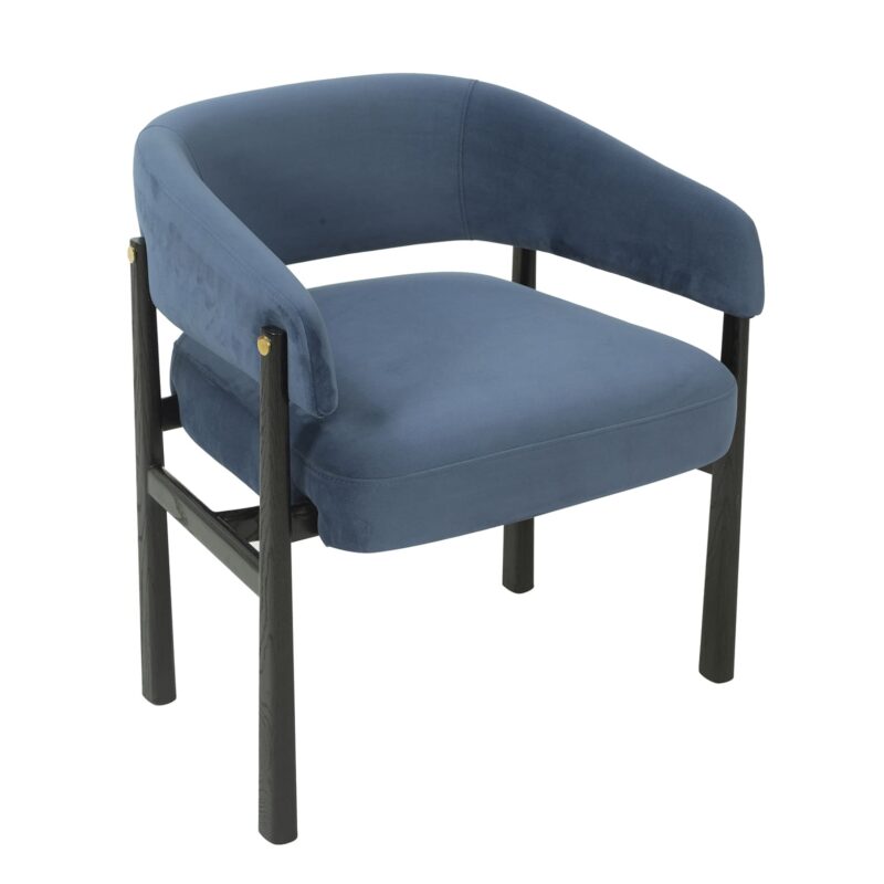 Wood Frame Dining Chair with Wrapped Curved Backrest