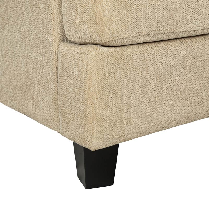 Beige Upholstered Fabric Armchair with Solid Wood Legs | TC003