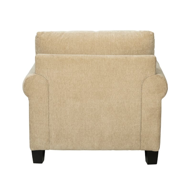 Beige Upholstered Fabric Armchair with Solid Wood Legs | TC003