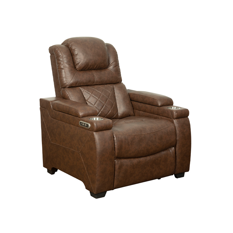 Contemporary Leather Power Recliner