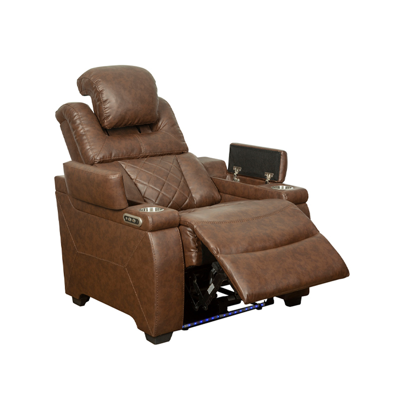 Contemporary Leather Power Recliner