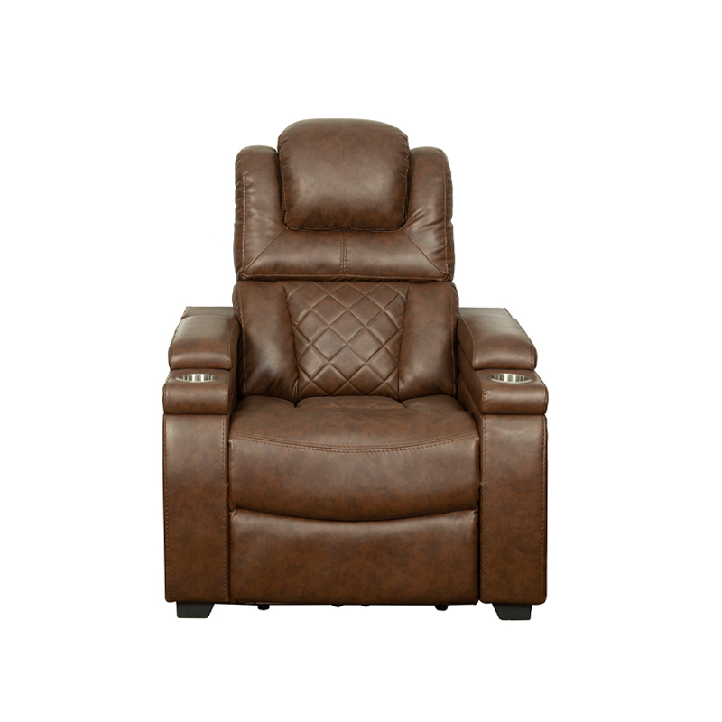 Contemporary Leather Power Recliner