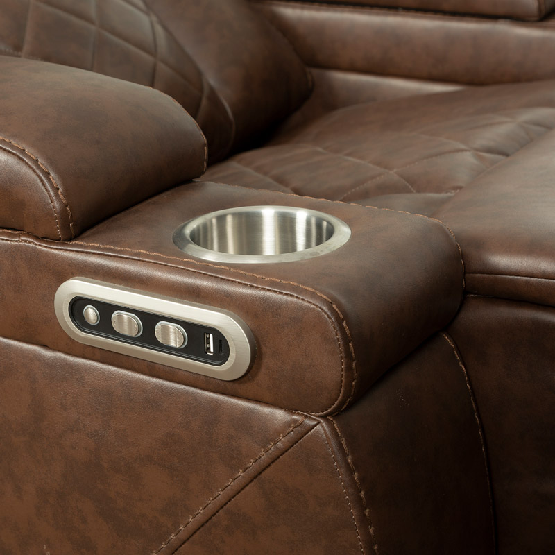 Contemporary Leather Power Recliner