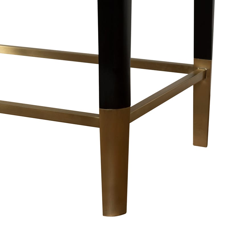 Curved Walnut Bar Cabinet with Brass Accents