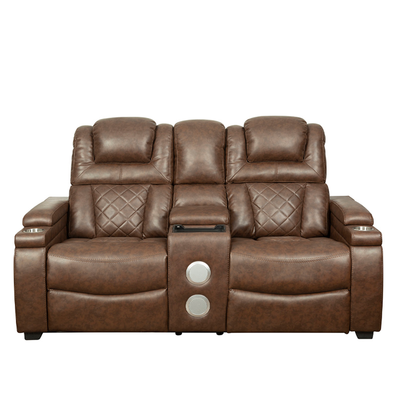 Dual Power Reclining Home Theater Loveseat with Bluetooth Speakers