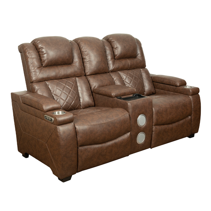 Dual Power Reclining Home Theater Loveseat with Bluetooth Speakers
