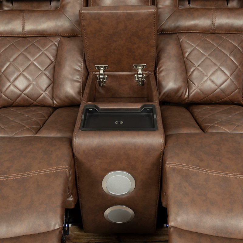 Dual Power Reclining Home Theater Loveseat with Bluetooth Speakers