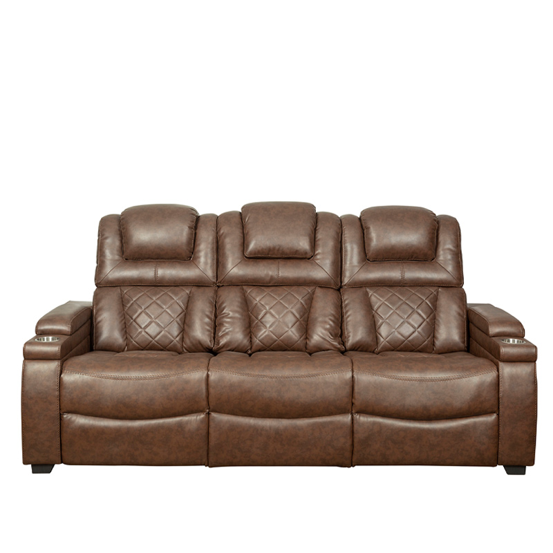 Dual Power Reclining Sofa with Drop-Down Table & Charging Station
