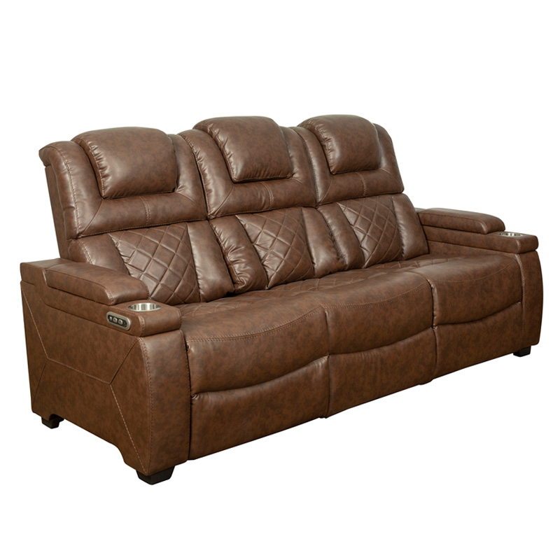 Dual Power Reclining Sofa with Drop-Down Table & Charging Station