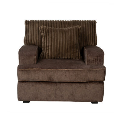 Oversized Upholstered Armchair with Plush Corduroy Cushions