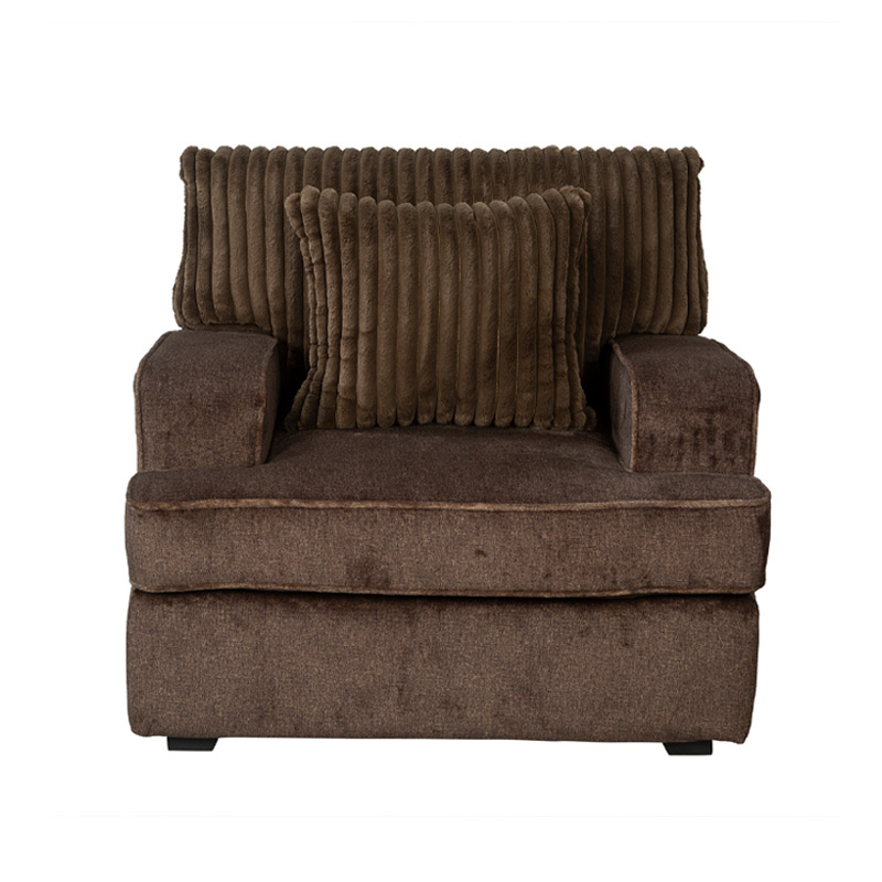 Oversized Upholstered Armchair with Plush Corduroy Cushions