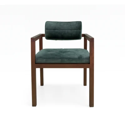 Solid Wood Dining Chair with Upholstered Seat & Back
