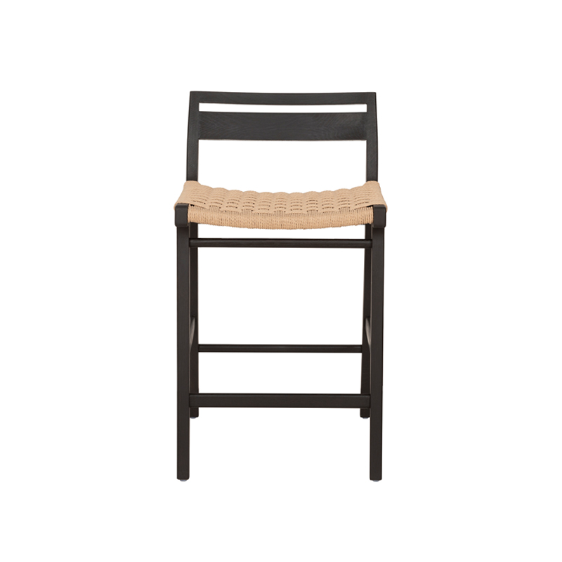 Solid Wood Woven Bar Chair