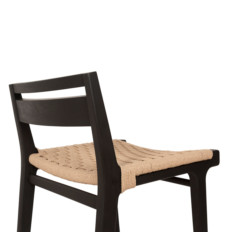 Solid Wood Woven Bar Chair