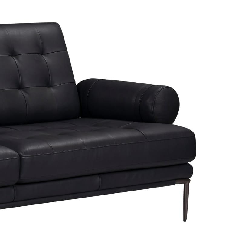 Leather Sofa with Tufted Backrest and Metal Legs | TSF009