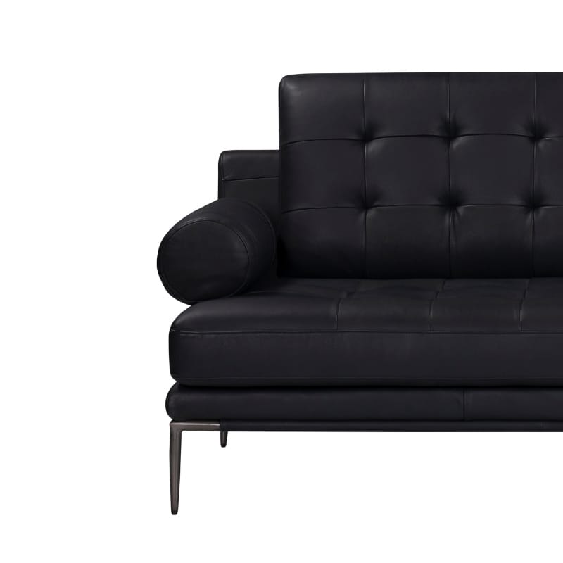 Leather Sofa with Tufted Backrest and Metal Legs | TSF009