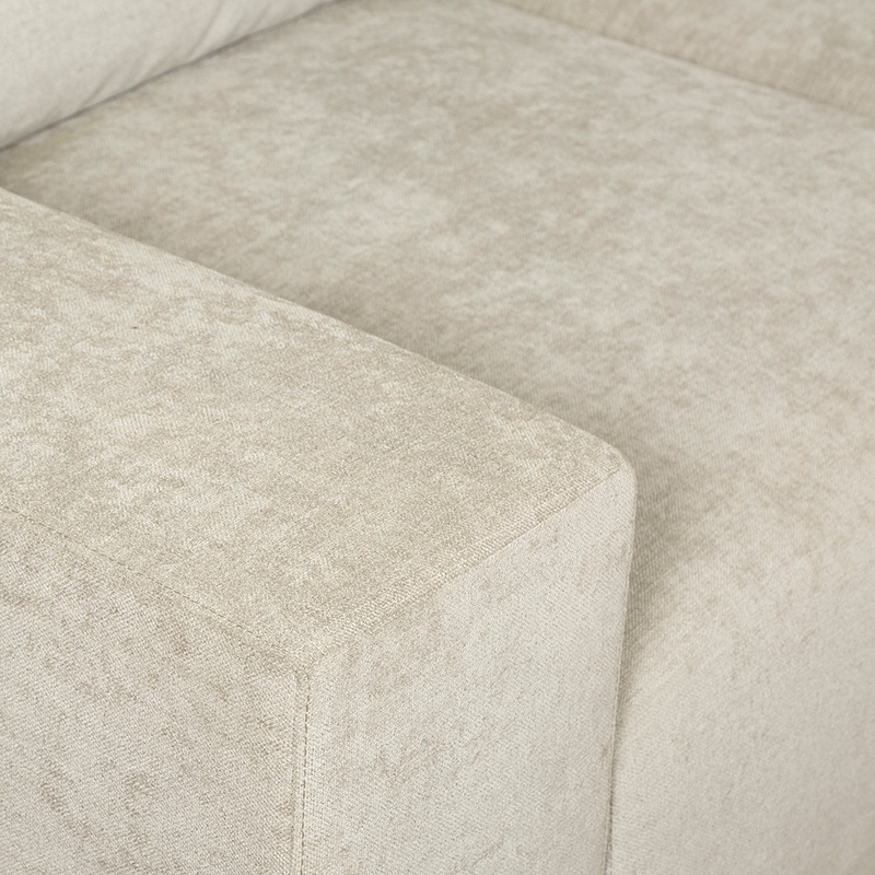 Beige Fabric 3-Seater Sofa with Wide Square Arms | TSF018