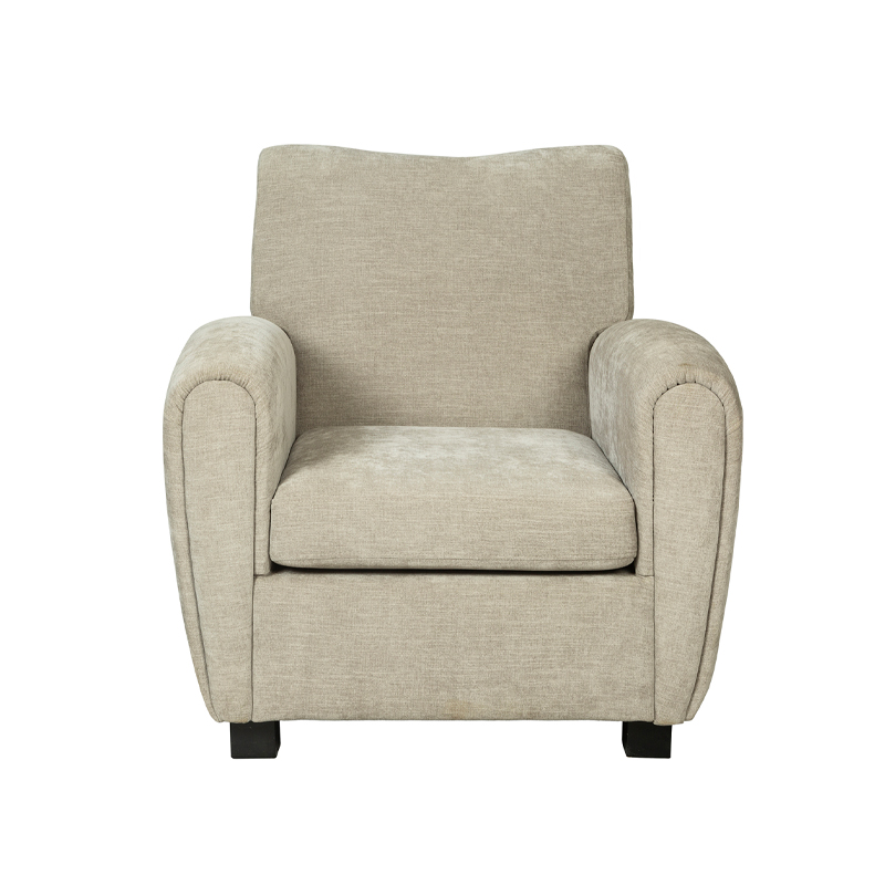 Beige Fabric Upholstered Rolled Armchair | TC007