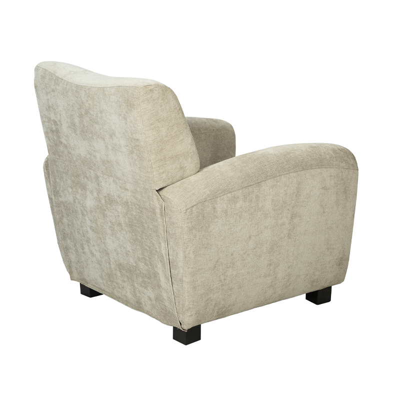 Beige Fabric Upholstered Rolled Armchair | TC007