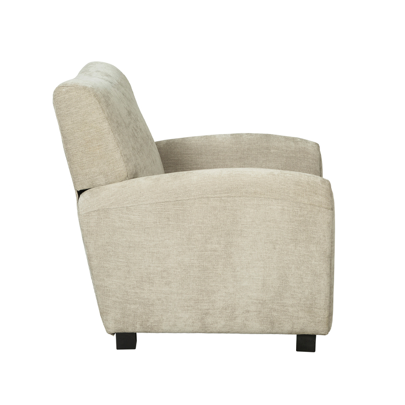 Beige Fabric Upholstered Rolled Armchair | TC007