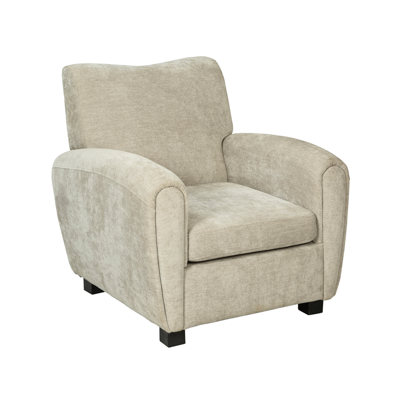 Beige Fabric Upholstered Rolled Armchair | TC007