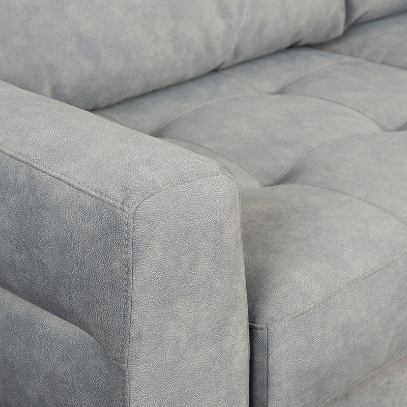 Contemporary Grey Tufted 2-Seater Sofa with Metal Legs | TSF010