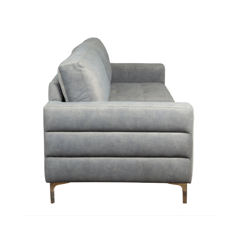 Contemporary Grey Tufted 2-Seater Sofa with Metal Legs | TSF010