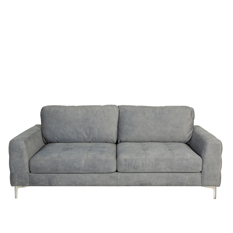 Contemporary Grey Tufted 2-Seater Sofa with Metal Legs | TSF010