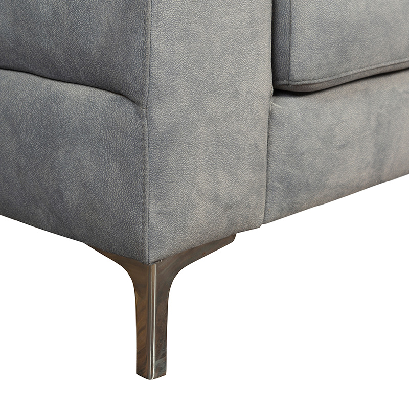 Contemporary Grey Tufted 2-Seater Sofa with Metal Legs | TSF010