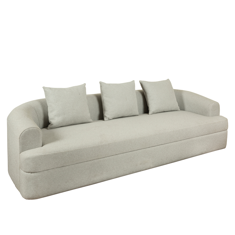 Contemporary Ivory Bouclé 3-Seater Sofa with Curved Arms | TSF016
