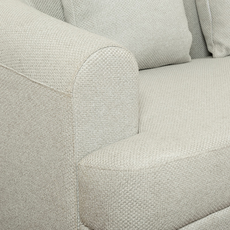 Contemporary Ivory Bouclé 3-Seater Sofa with Curved Arms | TSF016