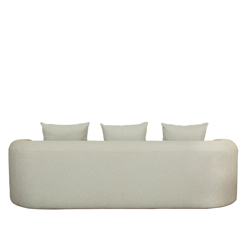 Contemporary Ivory Bouclé 3-Seater Sofa with Curved Arms | TSF016