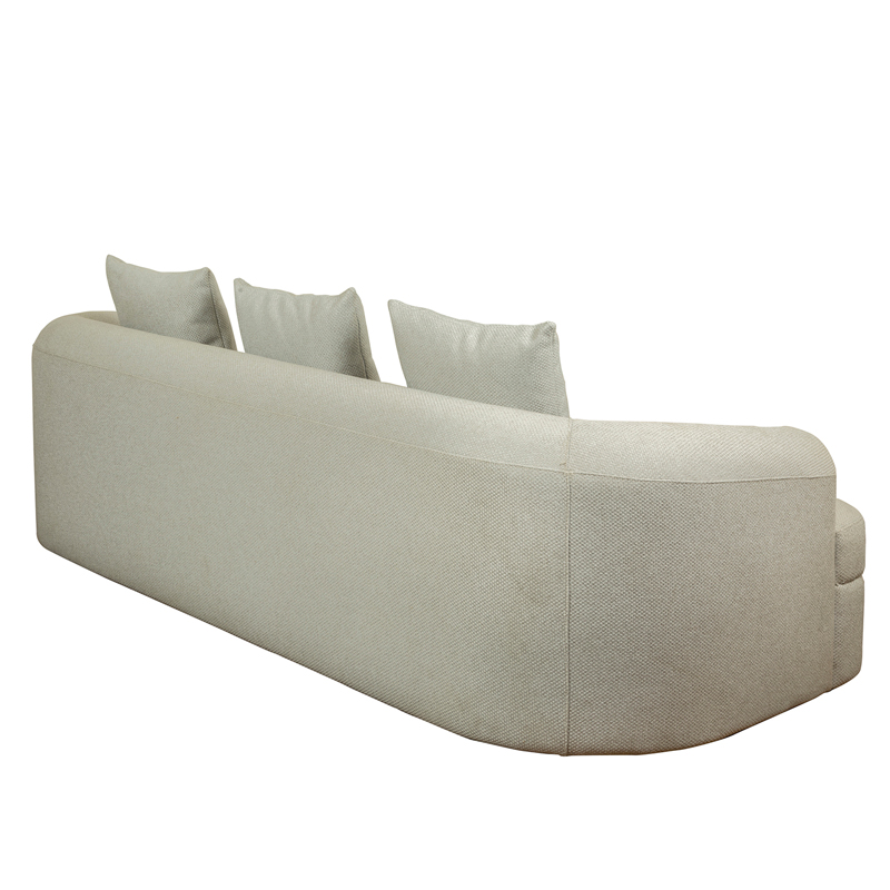 Contemporary Ivory Bouclé 3-Seater Sofa with Curved Arms | TSF016