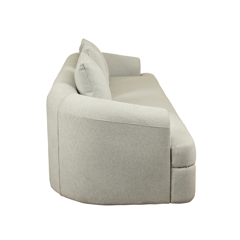 Contemporary Ivory Bouclé 3-Seater Sofa with Curved Arms | TSF016