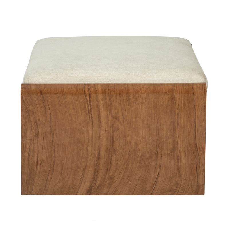 Curved Wood Frame Upholstered Ottoman | TOT001