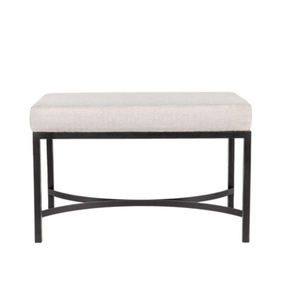 Curved X-Brace Metal Frame Upholstered Ottoman