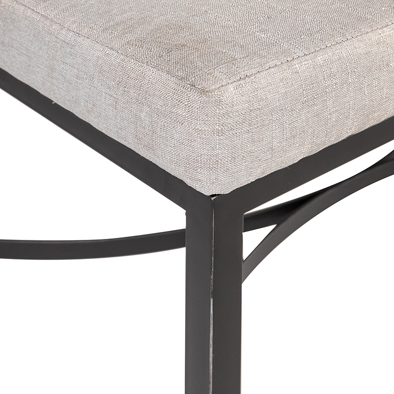 Curved X-Brace Metal Frame Upholstered Ottoman | TOT009