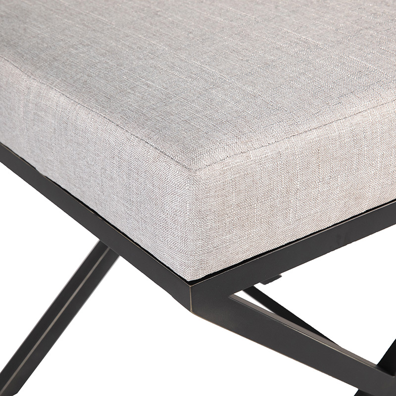 Geometric Metal X-Base Upholstered Stool | TS004