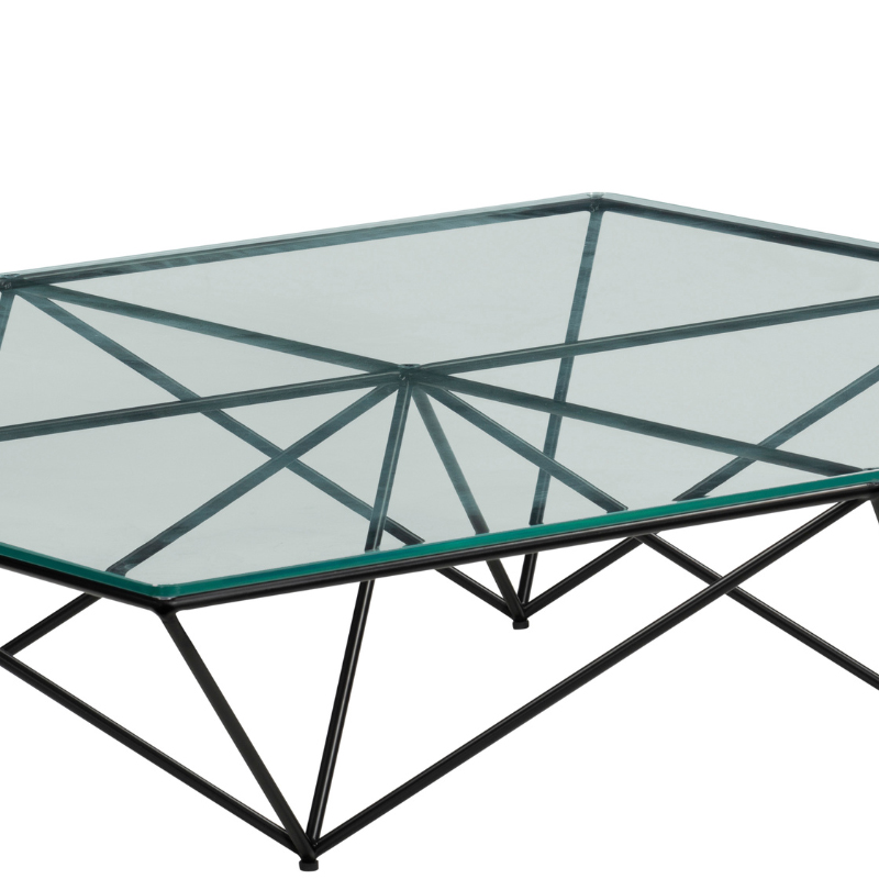 Geometric Wireframe Glass Coffee Table | CF086