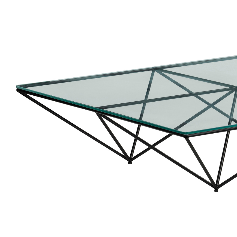 Geometric Wireframe Glass Coffee Table | CF086