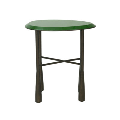 Green Oval Top Hammered Metal Side Table | ST098
