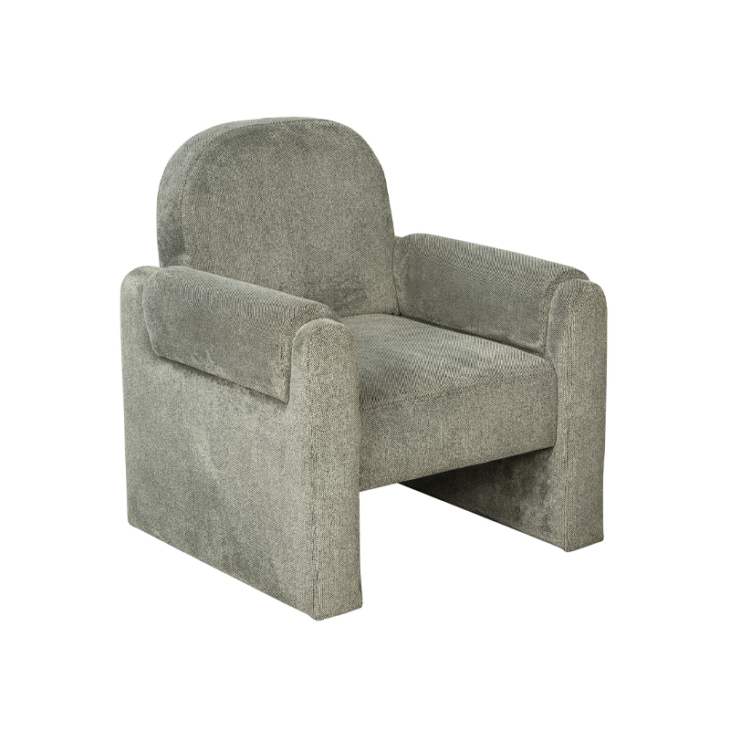 Grey Textured Fabric Upholstered Panel Armchair | TC009