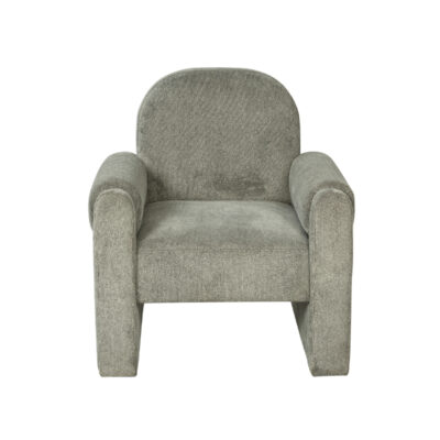 Grey Textured Fabric Upholstered Panel Armchair