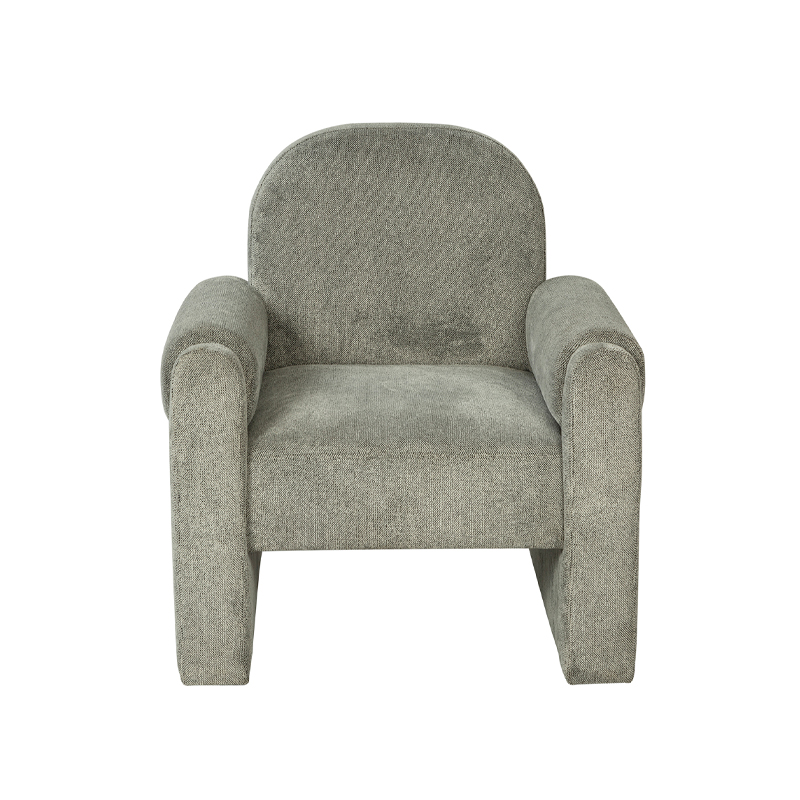 Grey Textured Fabric Upholstered Panel Armchair | TC009